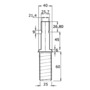 Relingstützenhalter zum Kleben 30 x 2 mm